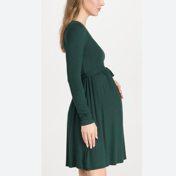 HATCH The Softest Rib Mini Wrap Dress (Black / HATCH size 2) - Picture 7 of 7